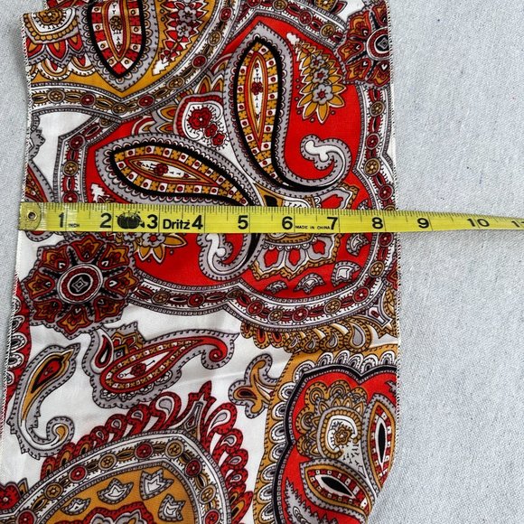 Vintage Paisley Earth tones long neck scarf - Picture 4 of 6